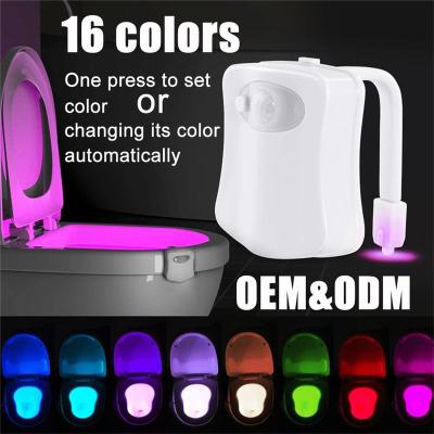 China Motion sensor/16 COLORS 16 Colors Glow Toilet Bowl Light Variable Motion Sensor Battery Operated Toilet Bowl Led Night Lights Waterproof Toilet Bowl Light for sale