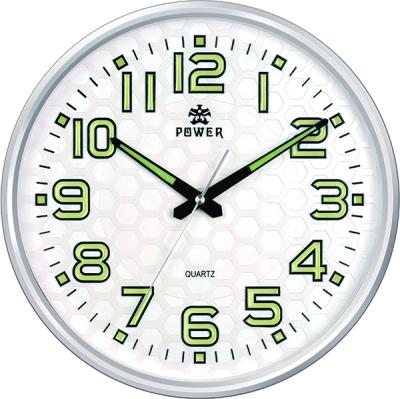 China Home Decoration Classic BREF Quarter Night Light Plastic Wall Clock for sale