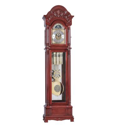 China Grandfather Clock Antique Mechanism Antique Ambila Living Room Triple-chime Europe Style Cable Driven Floor Clock for sale