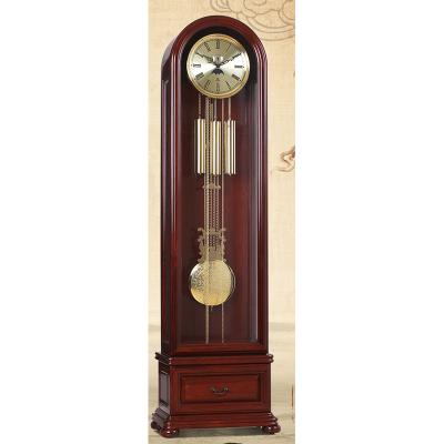 China Style Antique Triple Rings Ambila Mechanical Grandfather Clock At Competitive Price Antique Movement Cable Driven Floor Clock for sale