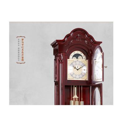 China Antique Style Grandfather Clock Mechanism German Mechanical Movement Night Interrupt Solid Wood Westminster Automatic Chime for sale