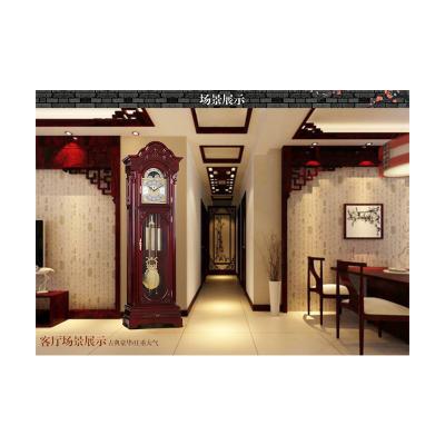 China Solid Wood European Antique Mechanical Movement Grandfather Clock Style Night Interrupt Westminster Automatic Chime for sale