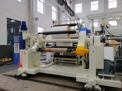 China Automatic Film Roll Plastic Lamination Machine with Double Station Unwinder and Rewinder in blue and white for sale