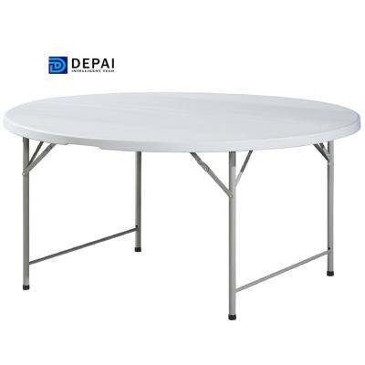 China Table Top Made From High Quality High Impact Polyethylene Steel Frame Round HDPE Tables Free Installation Outdoor Table for sale