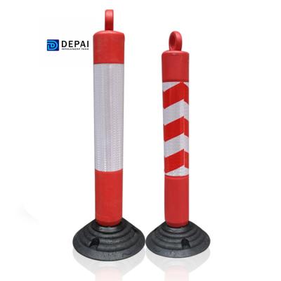 China Roadway Safety Warning H75cm Flexible Draftsman Post Cone Warning Post With Base for sale