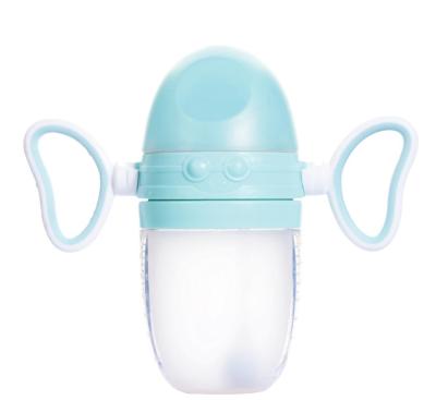 China BPA Free Silicone 300ml Baby Bottle Silicone Reusable Milk Bottle With Lid And Handle For Baby for sale