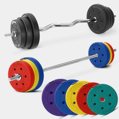 China OEM Small Surface Hole Environmental Protection Rubberized Colored Weightlifting Plates for sale