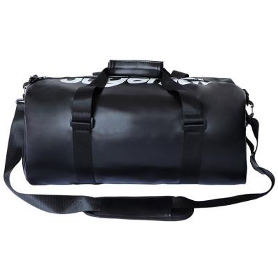 China Custom Leather Gymnasium Logo Black Waterproof PU Travel Bag Gym Carry Bags for sale