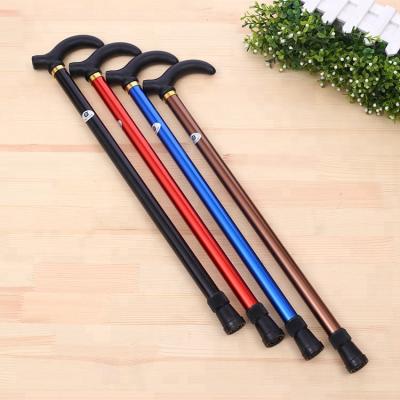 China Durable aluminum alloy two 6 - speed cane walking stick old man telescopic climbing rod length can be adjusted for sale