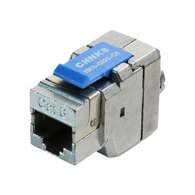 China Network Cabling System Network Cable Module Cat5e CAT6 CAT6A RJ45 Toolless Shielded STP Zinc Alloy Keystone Jack for sale