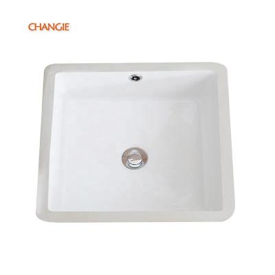 China 1643 Eco - Friendly Wholesale Cheap Ceramic Lavabo Rectangle Washbasin Wash Basin Bathroom Under Counter Sinks for sale