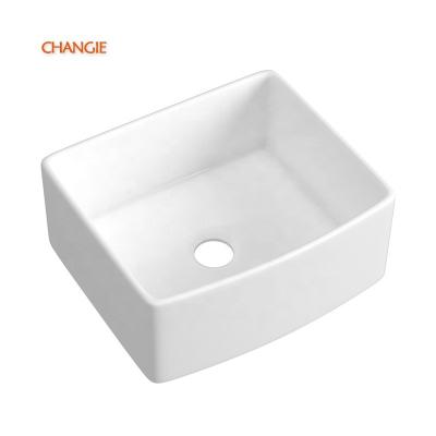 China 2420A Chaozhou factory curvy design eco-friendly cUPC CSA fireclay farmhouse rectangular kitchen sinks for sale