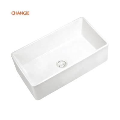 China 1903 Modern Farmhouse Style Apron Front Sink Bowl Undermount Ceramic Kitchen Sink Chaozhou Changie Factory China for sale