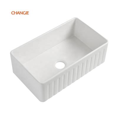 China 3320N Modern Farmhouse Style Apron Front Sink Bowl Undermount Ceramic Kitchen Sink Chaozhou Changie Factory China for sale