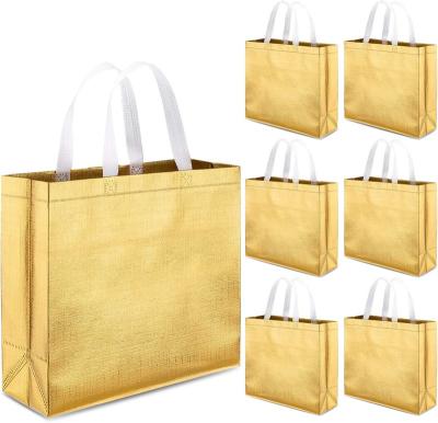 China 100% Eco-friendly Fashions Laminated Non Woven Shopping Bag Bridesmaids Gift Bags Shiny Reusable Grocery Bags With Wedding Party for sale