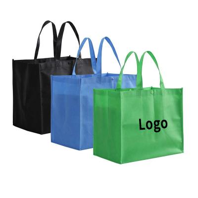 China 100% Eco-Friendly Eco-Friendly Supermarket Nonwoven Tote Bags Custom Printed Logo Promotional Cheap Grocery Bag Shopping Bags for sale