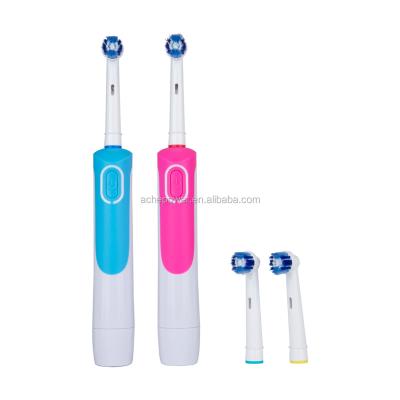 China Battery Operated Travel Battery Operated Electric Toothbrush With Double Heads For Adult for sale