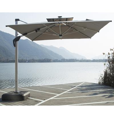 China 360 Degree Rotating Cast Steel Umbrella Base Led Patio Umbrella Large Outdoor Umbrellas Lightweight Parasols Outdoor Umbrellas for sale