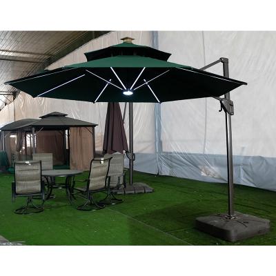 China 360 Degree Rotating Cast Steel Umbrella Base Artiz Garden Umbrella Large Outdoor Patio Umbrellas With Led for sale