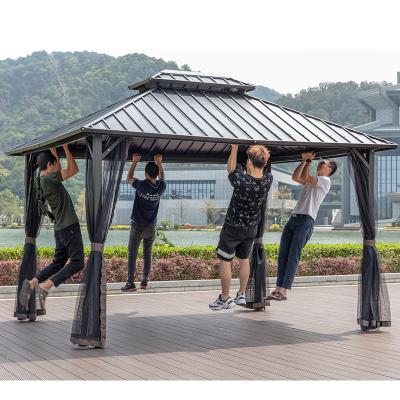 China Water Resistant Artiz Manufacturers Waterproof Gazebo Aluminum Polycarbonate Roof Outdoor Gazebo for sale