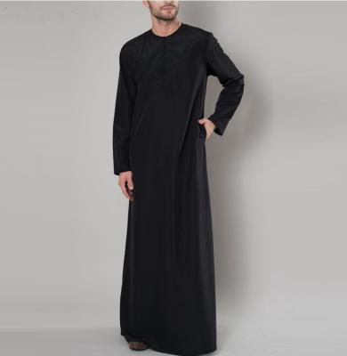 China Middle East Fashion Abaya Muslim Men's Clothing Casual Solid Color Long Sleeve Zipper Dress Abaya Islamic Long Dress for sale