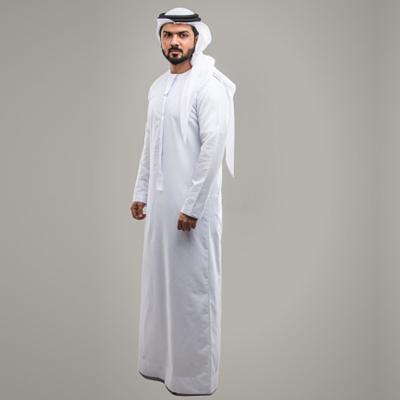 China Middle East Muslim Muslim Men's Clothing Men's Polyester Oman Abaya Round Neck Arabic Long Dress for sale