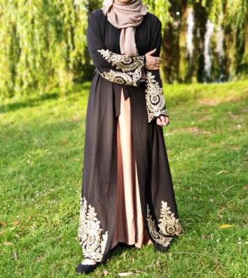 China Women Muslim Clothing Robes Muslim Abaya With Open Kimono Kaftan Lace Front Design Women Islamic Clothing for sale