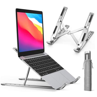 China Portable Ergonomic Notebook Stand Phone Holder ABS Notebook Laptop Stand Laptop Waist Mount Foldable Adjustable Plastic Riser Stand for sale