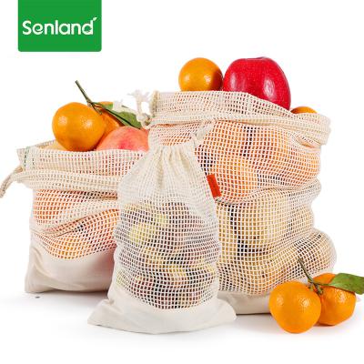 China Wholesale Eco Friendly Foldable Rope Handle China Cotton Fabric Grocery Mesh Organic Shopping Bag for sale