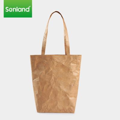 China Custom tyvek paper dupon bag kraft paper handled coated coated tyvek storage shopping bag for sale