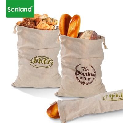 China Reusable Breathable Organic Canvas Drawstring Sandwich Bread Sandwich Cloth Bread Bags Home Cotton Storage Packaging Bags for sale