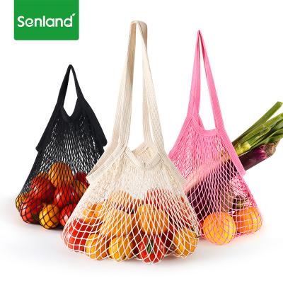 China Reusable Tote Mesh Net Woven Cotton Shopping Bag Fruit Vegetable Cotton Mesh Bag Eco-Friendly Wholesale Product Eco-Friendly for sale