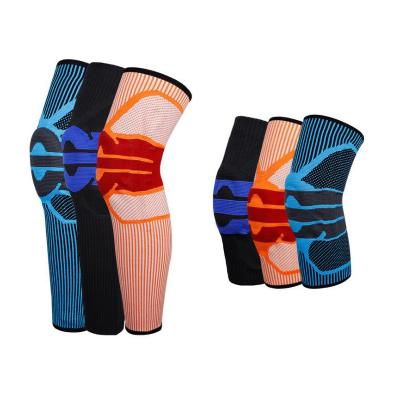 China Long Non-slip Fitness Custom Knee Wraps Pads 3d Knitted Knee Brace Compression Sleeve for sale