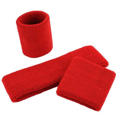 China Men and Women Gym Sports Cotton Terry Towel Breathable Absorption Head Sweat Band Wrist Sweatbands for sale