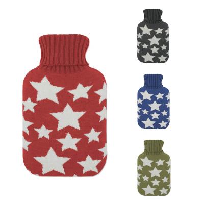 China Bottle: natural rubber cover: 100% acrylic/polyester hot water bottle with cover to heat your neck hot water bag cover knitted for sale