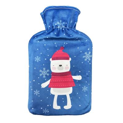 China Wide Mouth Customizable Hot Water Bottle Winter Rubber Hot Water Bag With Fleece Cover Customizable Hot Water Bottle for sale