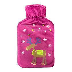 China 2000ml Thick Hot Water Bottles Fleece Warmer Christmas Fleece Hot Water Bag Cover Rubber Hot Water Bag for sale