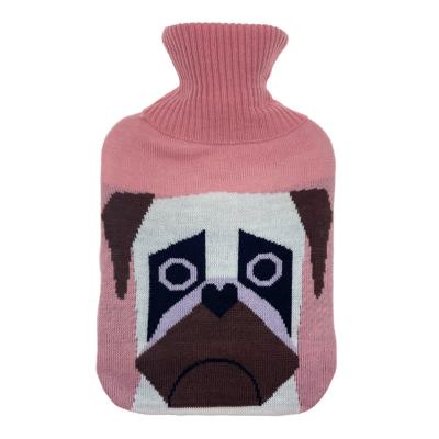 China cheap knitted warm water bottle cover and classic rubber hot water bags for pain relief classic rubber hot water bags for sale