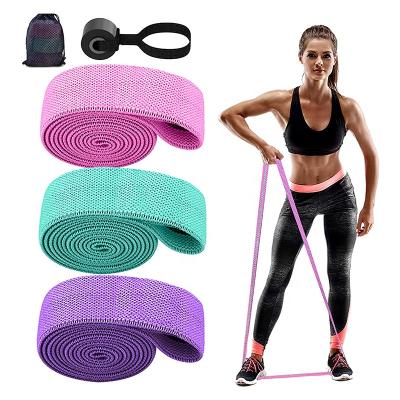 China Custom New Design Long Hip Circle Workout Booty Exercise Polyester Fabric Logo Cloth Resistance Band Set Fitness for sale