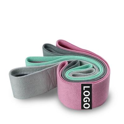 China Custom Polyester Fabric Logo Fabric Gym Exercise Resistance Bands Workout Elastic Bands For Fitness for sale