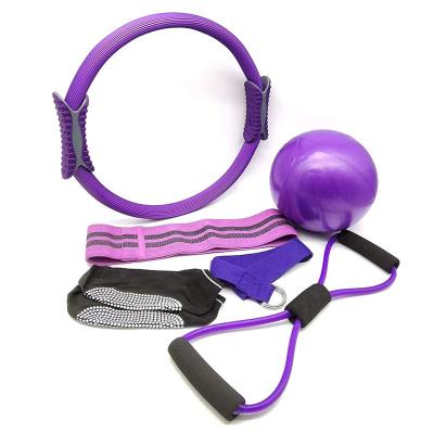 China Portable Yoga Equipment Include Ball Stretching Strap Loop Band Pilates Ring Yoga Slip Socks No No for sale