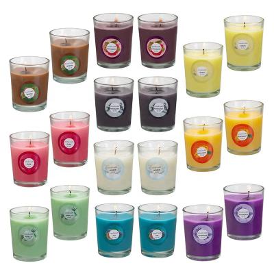 China Personalized Birthdays Aromatherapy Home Decor Mini Natural Soy Wax Glass Scented Candles Bulk for sale