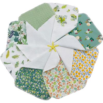 China Christmas Gift Reusable Kitchen Paperless Zero Waste Cleaning Cloth Reusable Cotton Pad Wipes Washable Unpaper Towel for sale