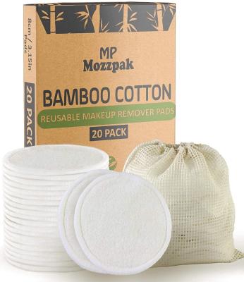 China Reuseable Organic 100% Biodegradable Private Label Makeup Cloth Around Bamboo Reusable Cotton Pads for sale