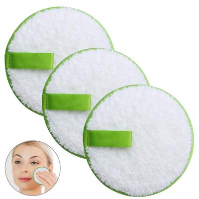 China Washable Reusable Washable Facial Wash Double Side Round Cotton Pads Soft Fiber Makeup Remover Breath for sale