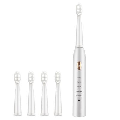 China ABS+ Silicone Adult Ultra White Toothbrush 5 Sonic Electric Toothbrush Rechargeable Brushing Modes for sale