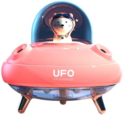 China Comfortable Household 400ml UFO Sensation LED Diffuser Atmosphere Double Light Ultrasonic Cool Bedroom Mist Air Atomizer Humidifiers for sale