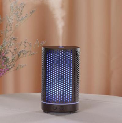 China Color Changing LED Light Bestselling 200ml Essential Oil Diffuser Wood Grain Aroma Diffuser Hollow Aromatherapy Oil Diffuser Humidifier Bedroom for sale