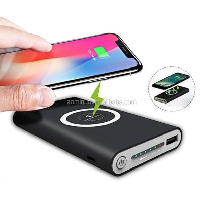 China Portable Qi Wireless Charger Stand Wireless Charger Power Bank 10000mAh Mobile Power Bank High Capacity For Samsung Galaxy S8 Plus for sale