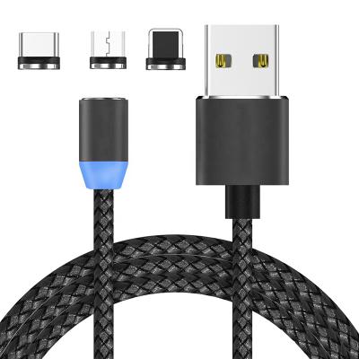 China 2A PASSAGE 2A Micro USB Nylon Braided Fast Magnet USB Charger Charger LED 1m Cable Magnetic Charging Type C Cable for sale